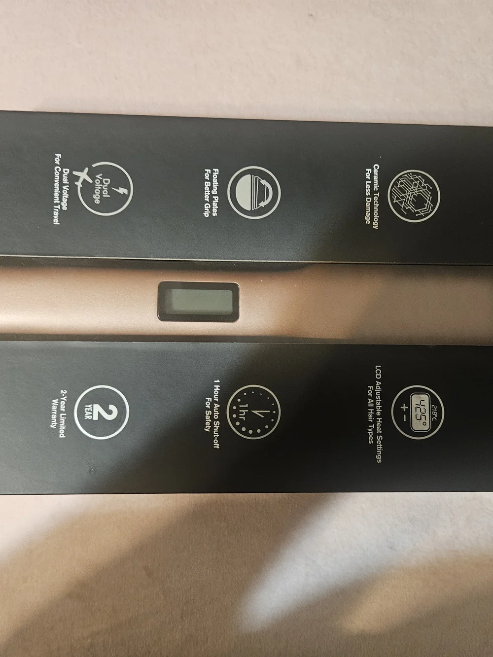 Digital Hair Straightener Flat Iron - Rose Gold